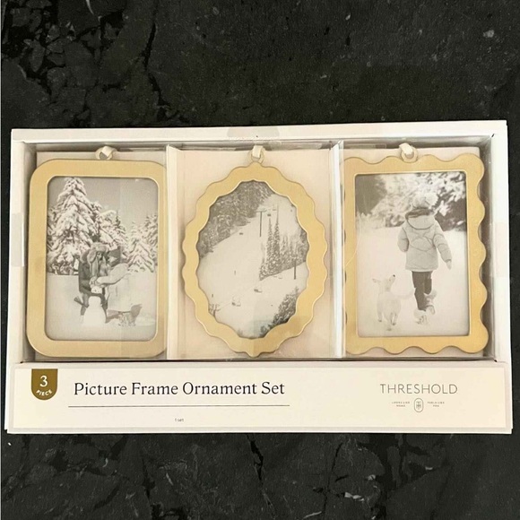 Christmas Threshold Picture Frame Ornament Set designed with Studio McGee. - Picture 2 of 6